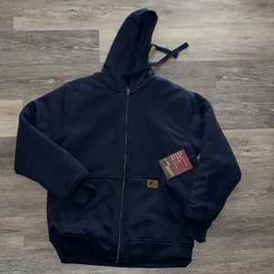 NWT blue Wells Lamont full zip quilted hooded jacket size medium